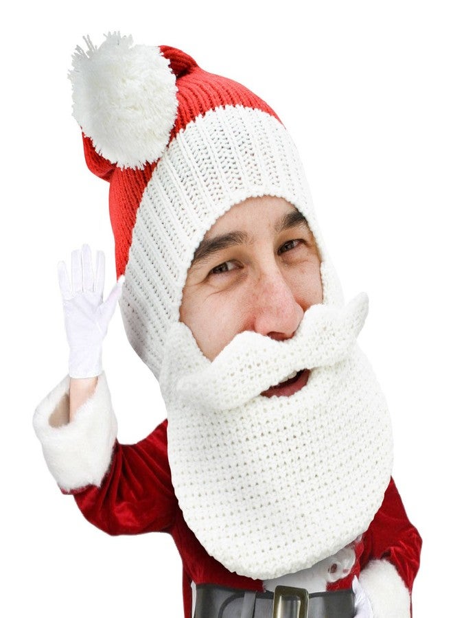 Beard Head قبعة سانتا الكلاسيكية من بيرد هيد - قناع وجه أصلي مصنوع يدويًا من الصوف المحبوك لعيد الميلاد - Image 1